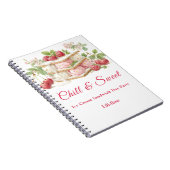 アイスクリームサンドイッチデイウォーターカラー招待状 ノートブック (右側)