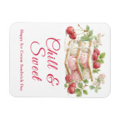 アイスクリームサンドイッチデイウォーターカラー招待状 マグネット (横)