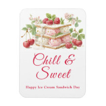 アイスクリームサンドイッチデイウォーターカラー招待状
