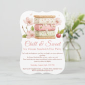 アイスクリームサンドイッチデイウォーターカラー招待状 招待状 (スタンド正面)