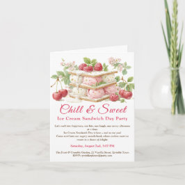 アイスクリームサンドイッチデイウォーターカラー招待状 招待状