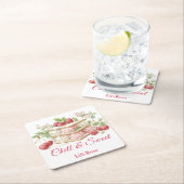 アイスクリームサンドイッチ日水彩 スクエアペーパーコースター (インサイチュ)