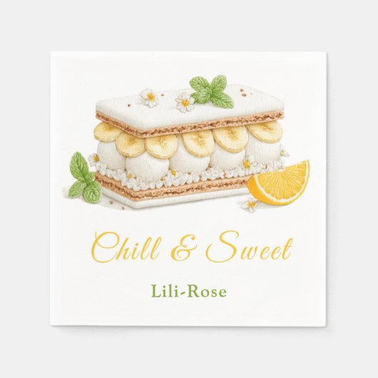アイスクリームサンドイッチ日水彩 スタンダードカクテルナプキン (正面)