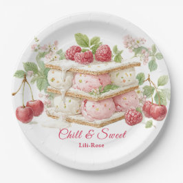 アイスクリームサンドイッチ日水彩 ペーパープレート