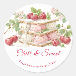 アイスクリームサンドイッチ日水彩 ラウンドシール