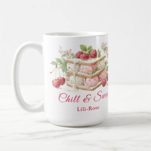 アイスクリームサンドイッチ日水色コーヒーマグ コーヒーマグカップ (左)