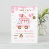 アイスクリームサードサードサード誕生日招待状 セーブザデート (スタンド正面)