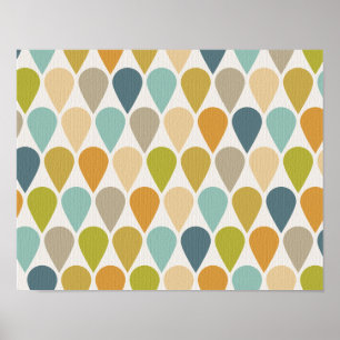 アイスクリームシェイプミッドセンチュリーアートポスター ポスター