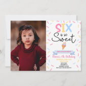 アイスクリームシックスは甘い6th誕生日パーティー 招待状 (正面)