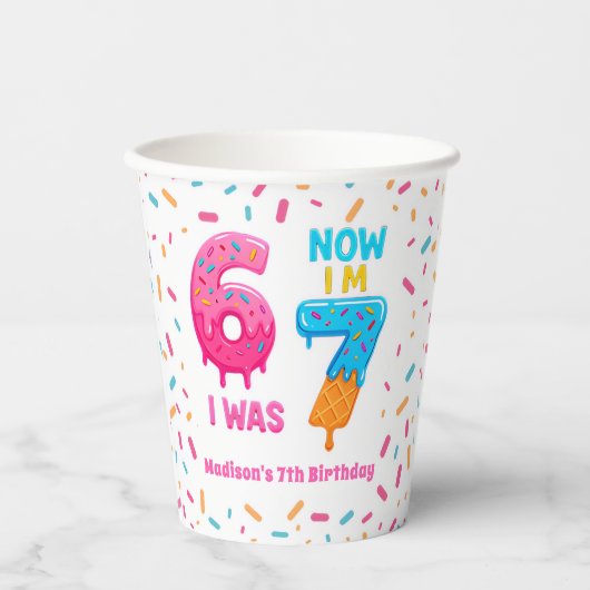 アイスクリームシックスセブン67 誕生日 ペーパーカップ (正面)