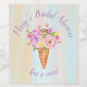 アイスクリームシャワー、ブライダルシャワーボトルラベル ワインラベル (シングルラベル)