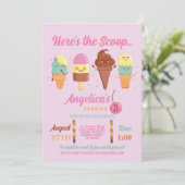 アイスクリームショップかわいい女の子ロリーポップ 招待状 (スタンド正面)