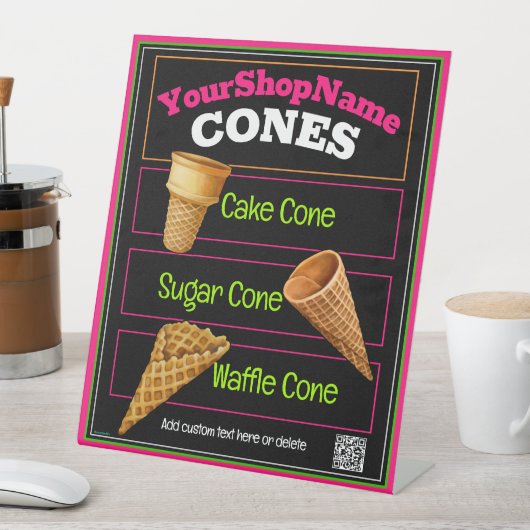アイスクリームショップコーン説明メニュー 台座サイン (インサイチュ)