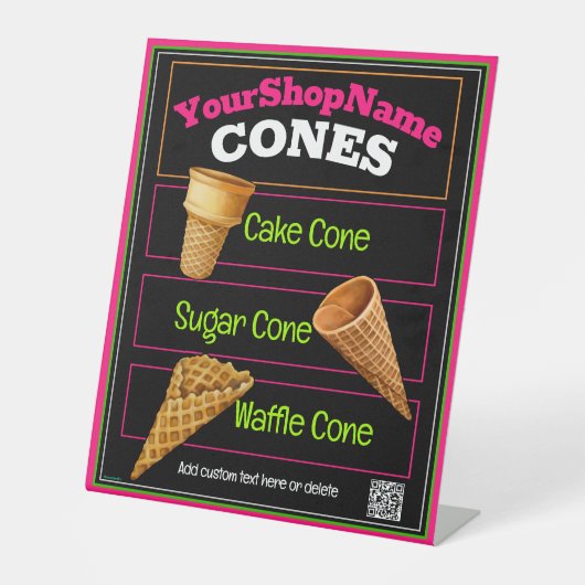 アイスクリームショップコーン説明メニュー 台座サイン (正面)
