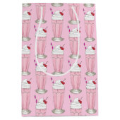 アイスクリームショップストロベリーピンクシェイクミルクシェイク ミディアムペーパーバッグ (正面)