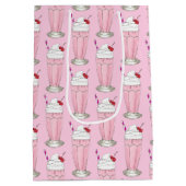 アイスクリームショップストロベリーピンクシェイクミルクシェイク ミディアムペーパーバッグ (裏面)