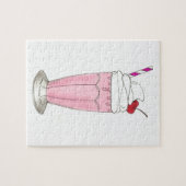 アイスクリームショップストロベリーピンクミルクシェイクグルメ ジグソーパズル (横)