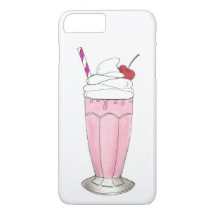 アイスクリームショップストロベリーピンクミルクシェイクグルメ iPhone 8 PLUS/7 PLUSケース