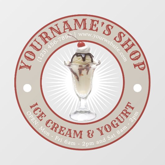 アイスクリームショップテンプレート ウィンドウサイン (シート)