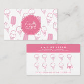 アイスクリームショップハンドピ絵を描ックロイヤリティカード 名刺 (正面/裏面)