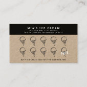 アイスクリームショップハンド絵を描クラフトロイヤリティカード 名刺 (裏面)