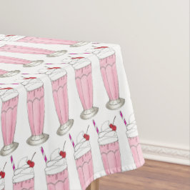 アイスクリームショップピンクミルクシェイクソーダファウンテンフード テーブルクロス