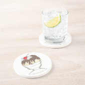 アイスクリームショップホットファッジサンデデザートさくらんぼ コースター (側面)