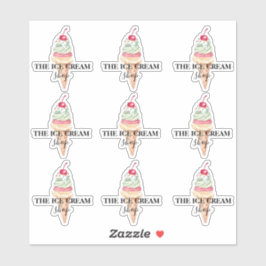 アイスクリームショップロゴシール シール