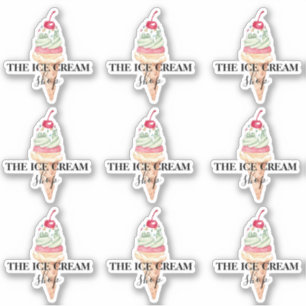 アイスクリームショップロゴシール シール