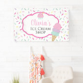 アイスクリームショップ誕生日パーティー 横断幕 (インサイチュ)