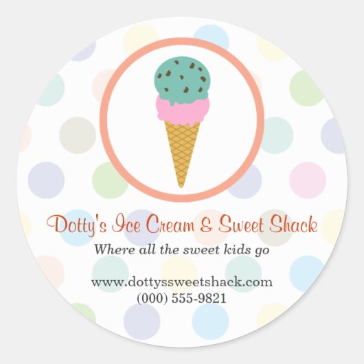 アイスクリームショップ ラウンドシール (正面)