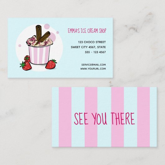 アイスクリームショップ 名刺 (正面/裏面)
