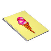 アイスクリームジェラートかわいいフードアート ノートブック (右側)