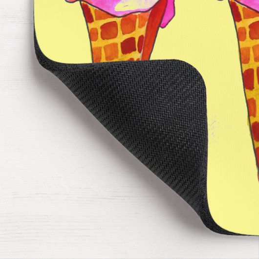 アイスクリームジェラートかわいいフードアート マウスパッド (コーナー)