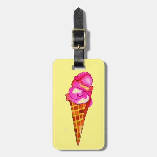 アイスクリームジェラートかわいいフードアート ラゲッジタグ (正面縦)