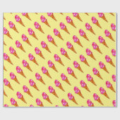 アイスクリームジェラートかわいいフードアート ラッピングペーパー (フラット)