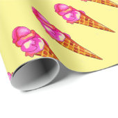 アイスクリームジェラートかわいいフードアート ラッピングペーパー (ロールコーナー)