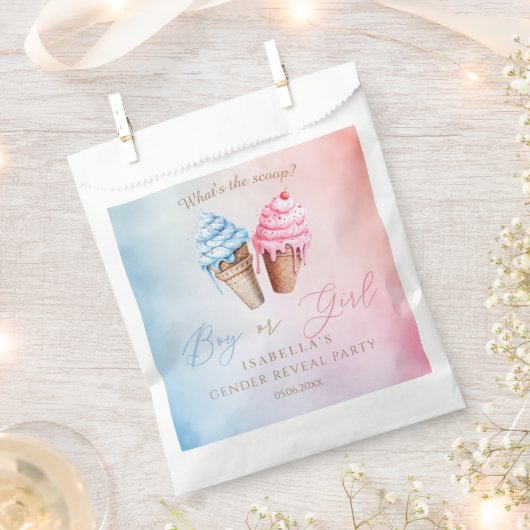 アイスクリームジェンダーがスクープの内容を明らかにする フェイバーバッグ (クリップ留めされた状態)
