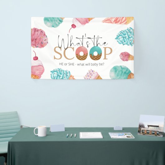 アイスクリームジェンダーがスクープパーティー 横断幕 (トレードショー)