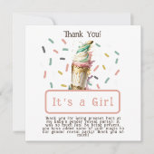 アイスクリームジェンダーがパーティーを女の子に サンキューカード (正面)