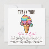 アイスクリームジェンダーがパーティーを女の子に サンキューカード (正面)