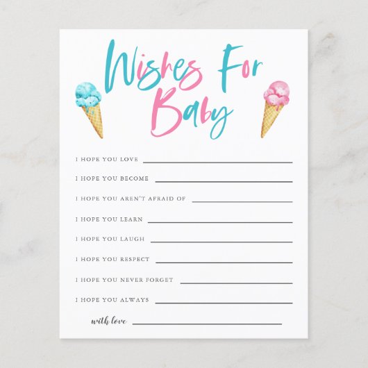 アイスクリームジェンダーがベビーカードの願いを明らかにする (正面)