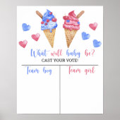 アイスクリームジェンダーが男の子または女の子のグラフを明らかにする ポスター (正面)