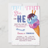 アイスクリームジェンダーのパーティの招待状 招待状 (正面)