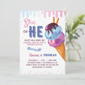 アイスクリームジェンダーのパーティの招待状 招待状 (スタンド正面)