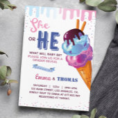 アイスクリームジェンダーのパーティの招待状 招待状