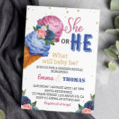 アイスクリームジェンダーのパーティの招待状 招待状