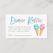 アイスクリームジェンダーリビールおむつラッフルチケット エンクロージャーカード (正面)