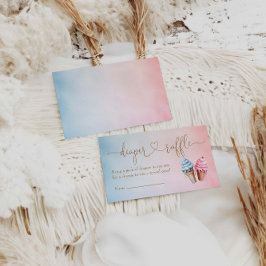 アイスクリームジェンダーリビールおむつラッフル エンクロージャーカード