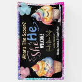 アイスクリームジェンダーリビールウェルカムパーティー 横断幕 (縦)